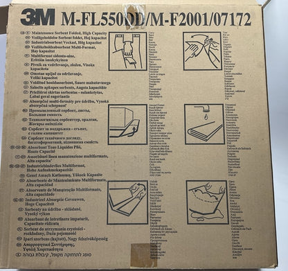 3M 07172 Maintenance Sorbent, Folded, 18''x16'' Perforated Liquid Absorbing Sheets