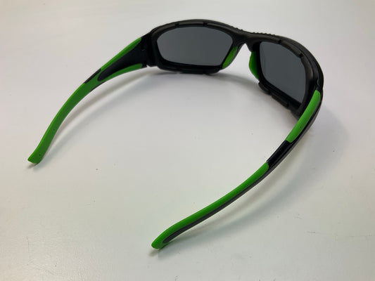3M Safety Sunwear Ss1514As-B, Black/Green Frame Safety Sun Glasses, Tinted