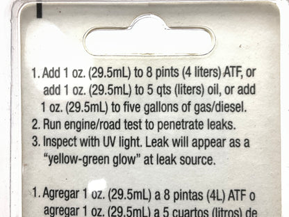 AC Pro 374CS A/C Pro Oil And Fuel Systems UV Dye 1 Oz Bottle