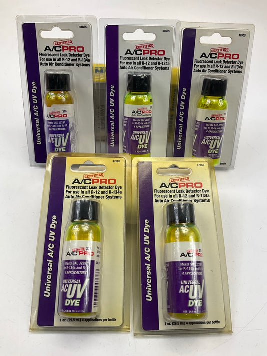 5 / PACK - AC Pro 376CS Car Air Conditioner Leak Detector UV Dye, 1 Oz Bottle