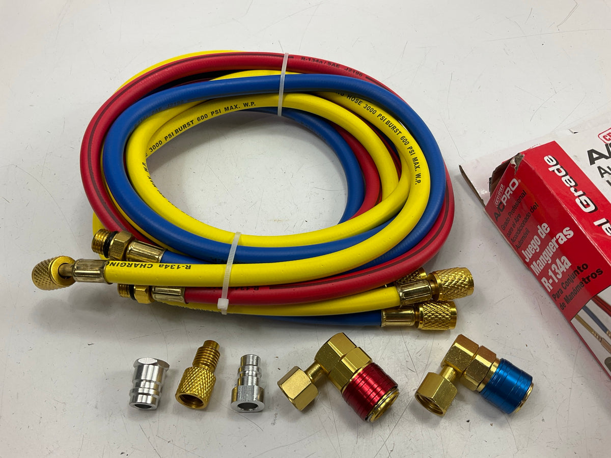 A/C Pro BRY134HD Certified 134A Refrigerant Hose Set - 6 Foot Professional Grade