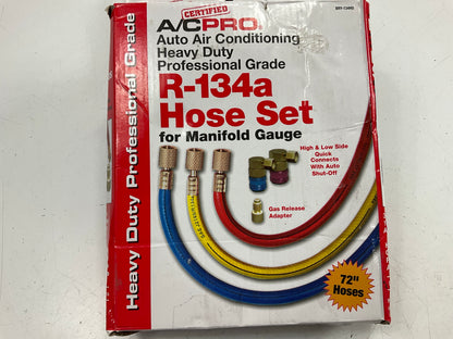 A/C Pro BRY134HD Certified 134A Refrigerant Hose Set - 6 Foot Professional Grade