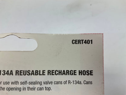 Ac Pro CERT401 Reuseable A/C Recharge Hose For 134 Self-selaing Cans