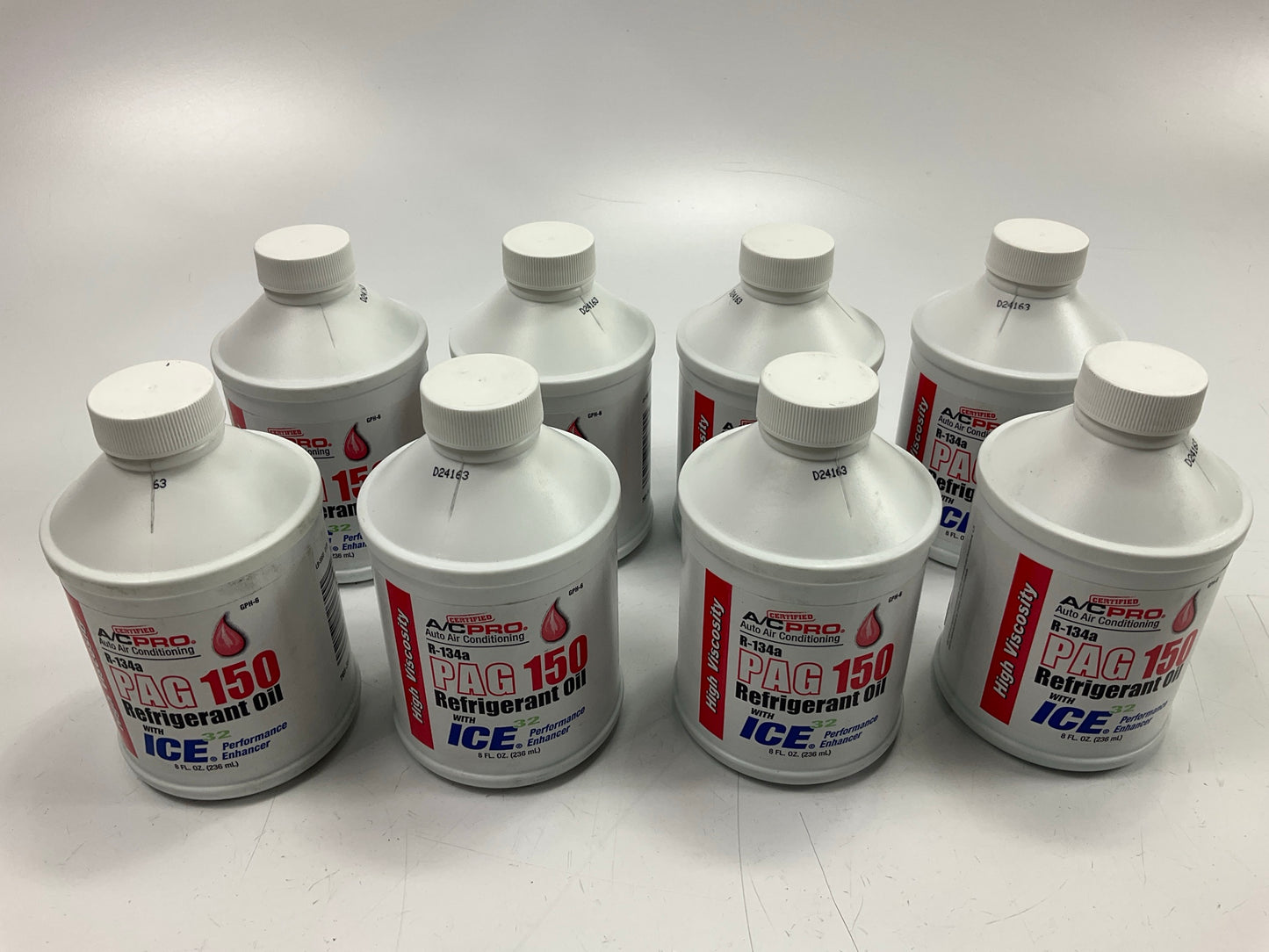 (8) Bottles - A/C Certified Pro GPH6 134a PAG 150 Refrigrant Oil W/ Ice 8oz