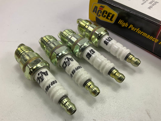 4 / PACK - Accel 0576S Shorty Header Spark Plugs 14mm Taper .460 Reach