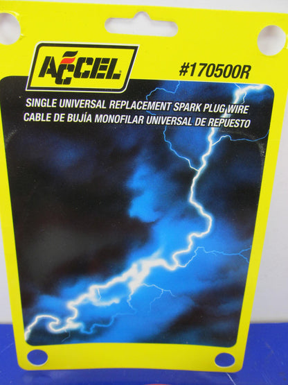 Accel 170500R UNIVERSAL Single Spark Plug Wire Lead - Straight & 90 Deg Boot