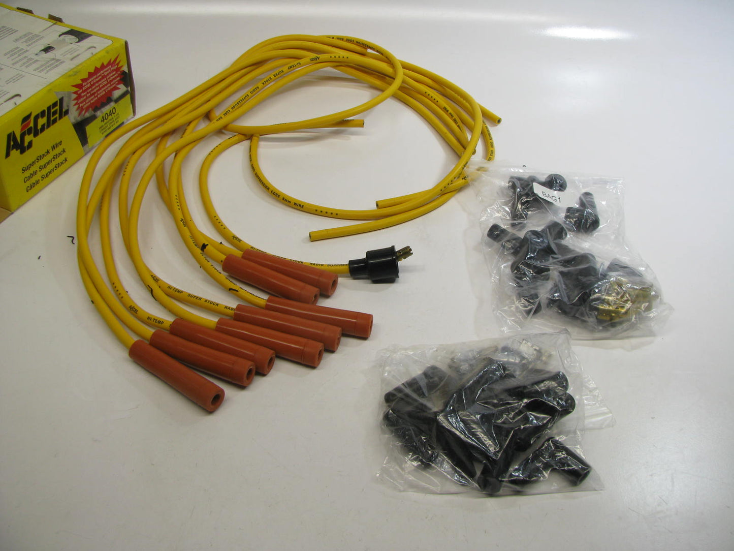 Accel 4040 Universal Fit Ignition Spark Plug Wire Set - 8mm Yellow