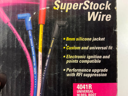 Accel 4041R Performance Ignition Spark Plug Wire Set - Red; 8mm; Graphite Core
