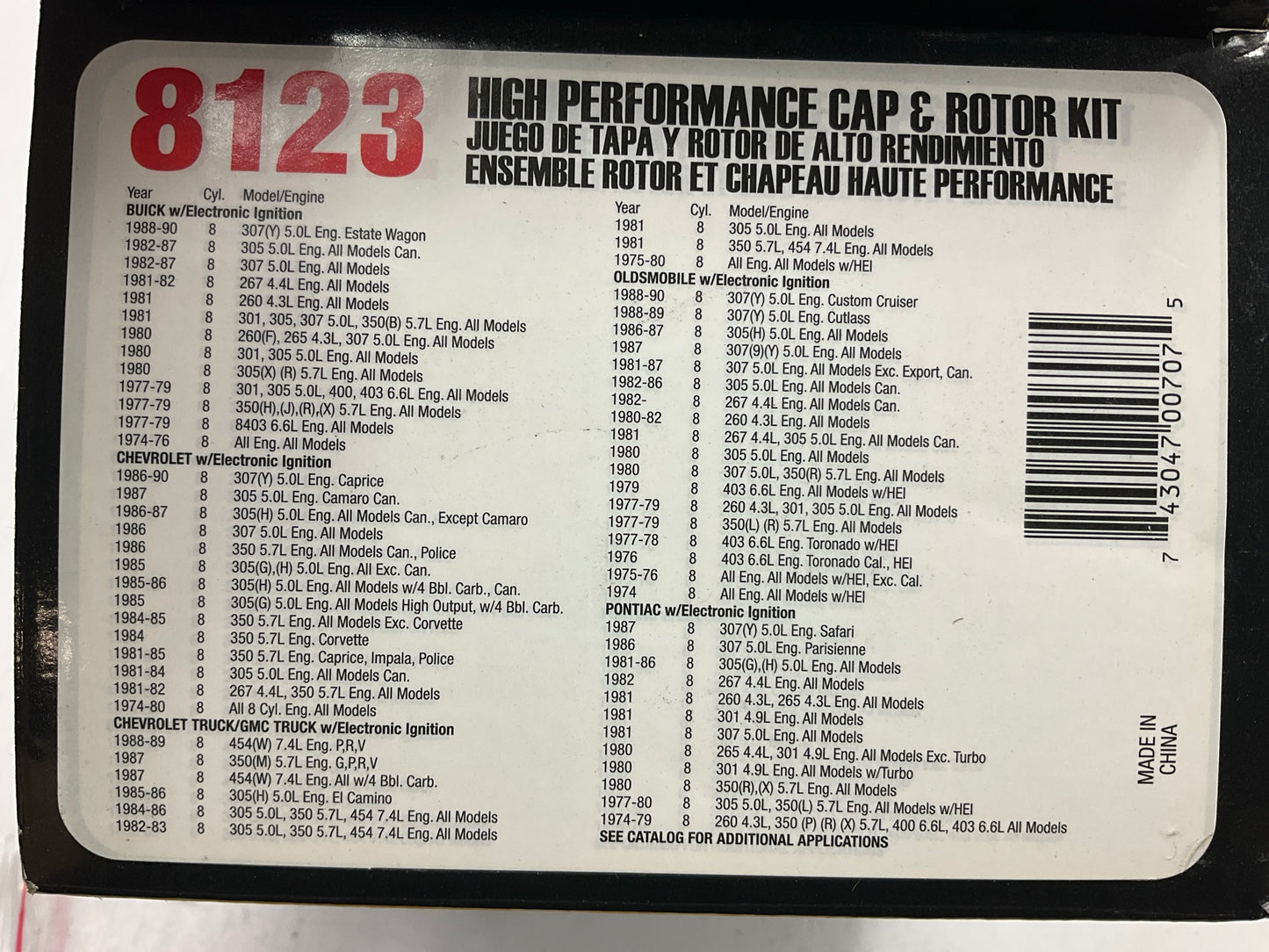 Accel 8123 Ignition Distributor Cap And Rotor Kit