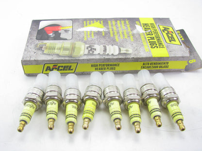 (8) Accel 8197 High Performance U-Groove Shorty Header Spark Plugs