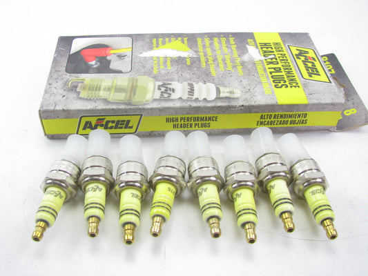 (8) Accel 8197 High Performance U-Groove Shorty Header Spark Plugs