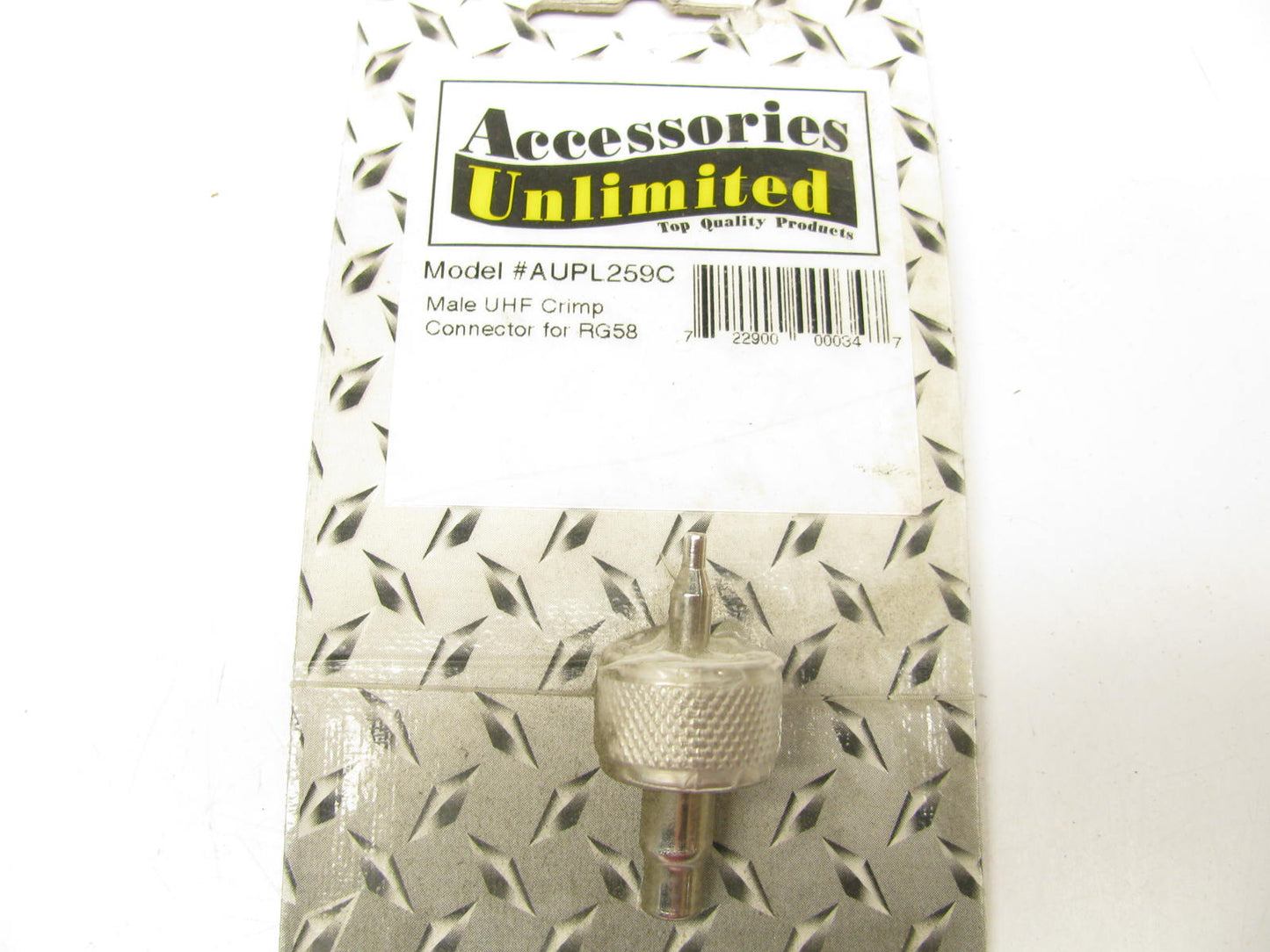 Accessories Unlimited AUPL259C Male UHF Crimp Connector For RG58 Coax Cable