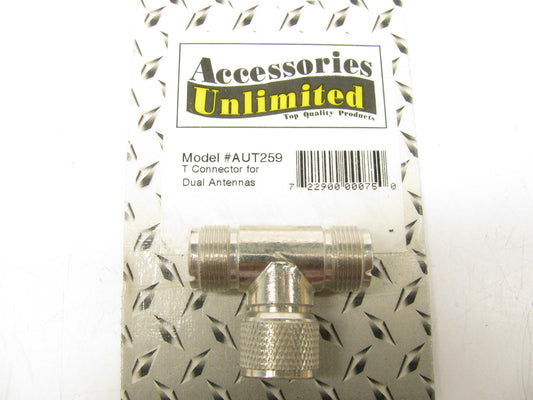 Accessories AUT259 T Connector For Dual Antennas - 1 Male UHF To 2 Female UHF