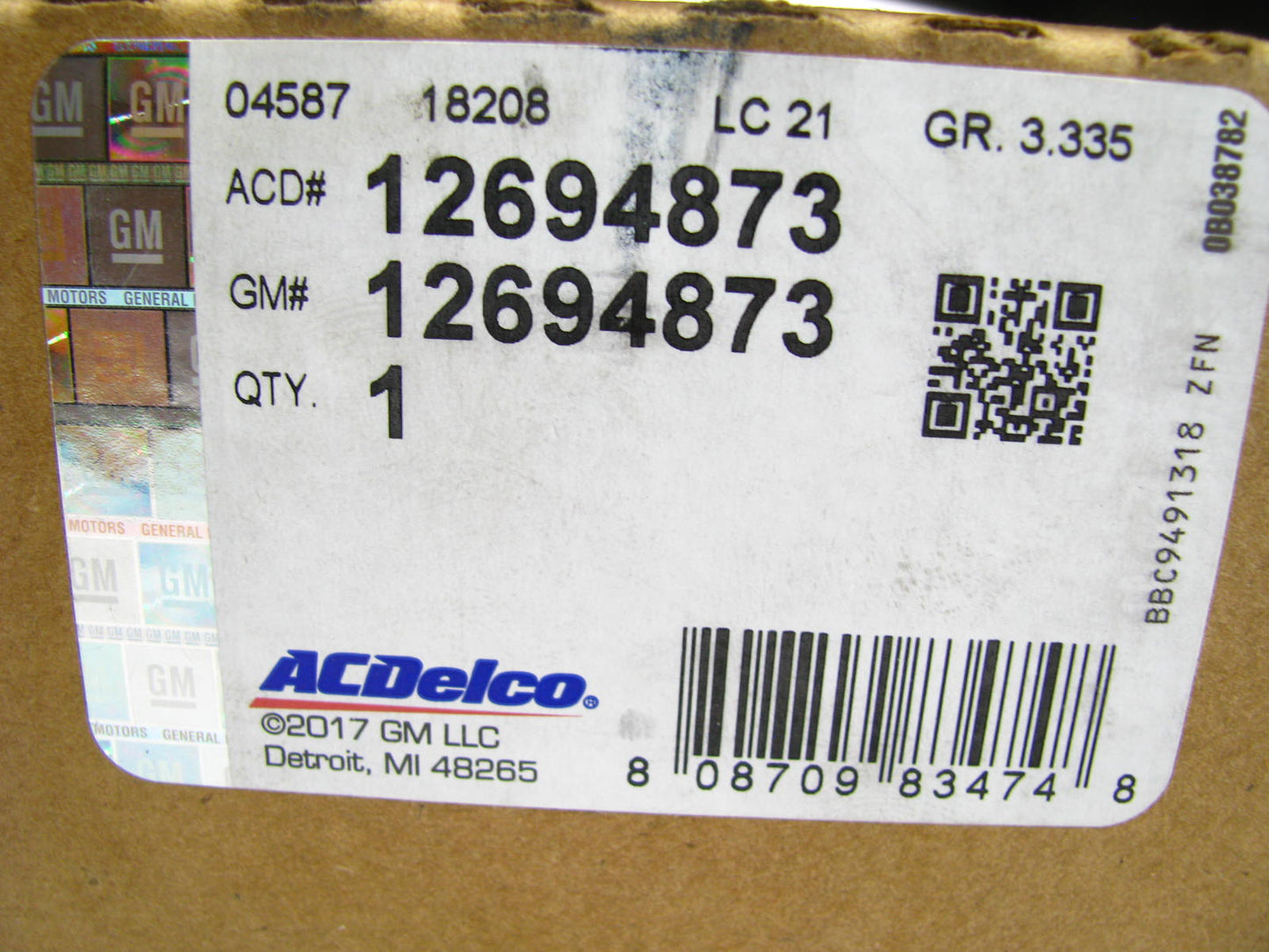 NEW GENUINE Acdelco 12694873 Fuel Injection Throttle Body 07-11 GM 3.6L V6 N36A