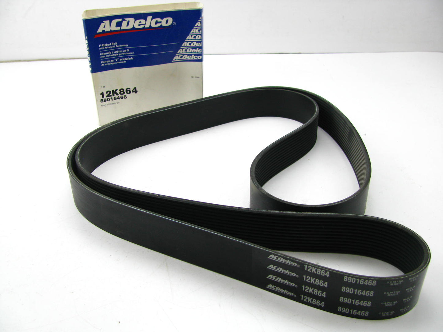 Acdelco 12K864 Serpentine Belt - 1.647'' X 87.00'' - 12 Ribs