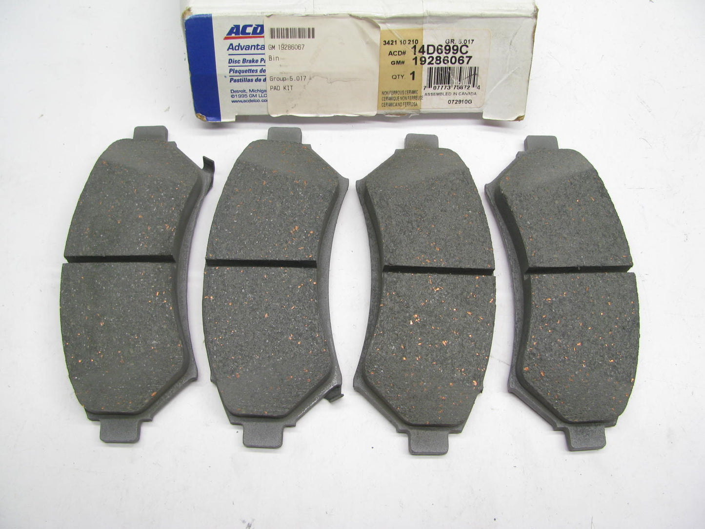 Acdelco 14D699C Ceramic Disc Brake Pads - Front