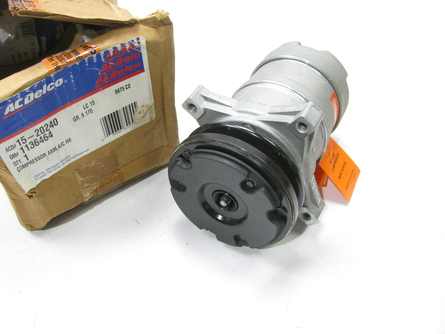 NEW Acdelco 15-20240 A/C Compressor W/ Clutch