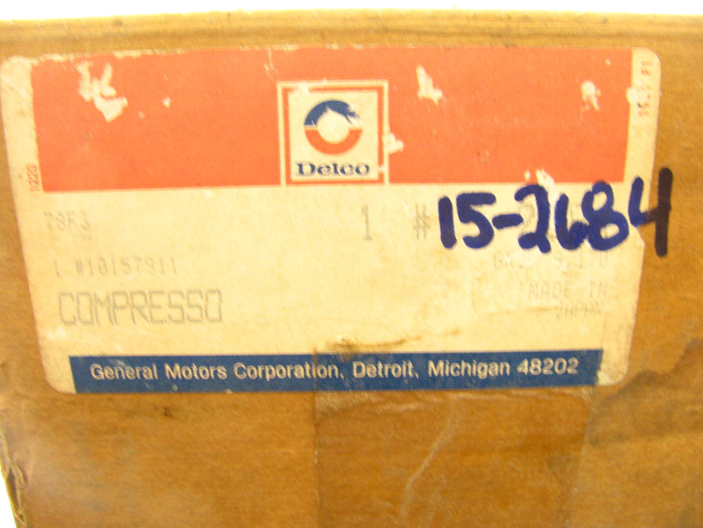 NOS OEM Delco 15-2684 A/C Compressor W/O Clutch 1992-1993 ZR1 Corvette DOHC