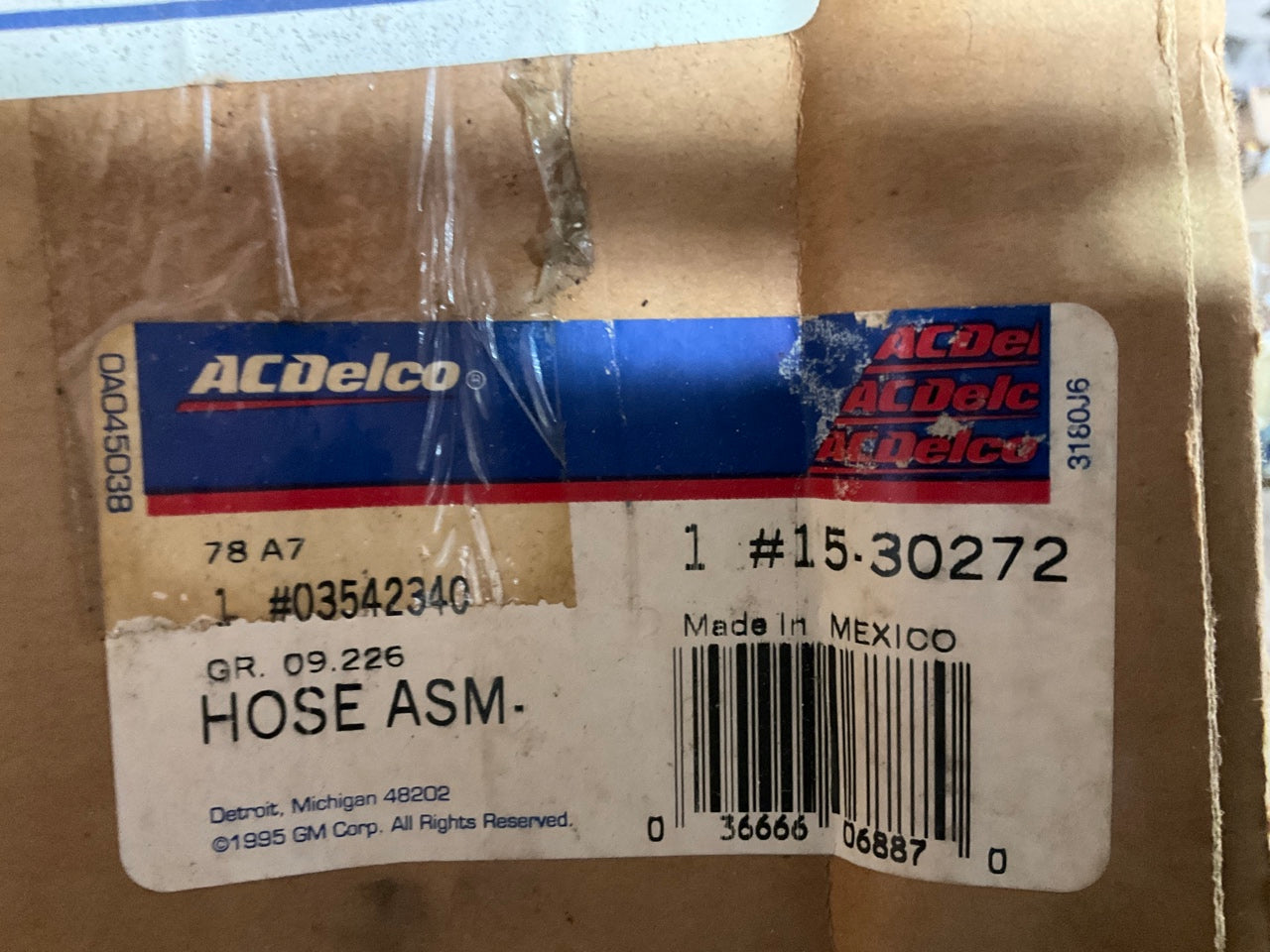 NEW GENUINE Acdelco 15-30272 A/C Manifold Hose For 1994 Cadillac 4.6L V8