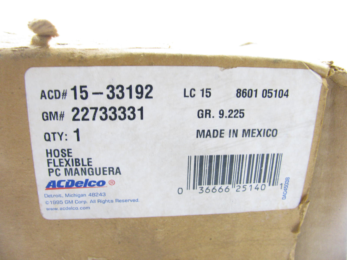 NEW GENUINE Acdelco 15-33192 A/C Hose OEM For 2005-2007 GM 2.2L 3.4L