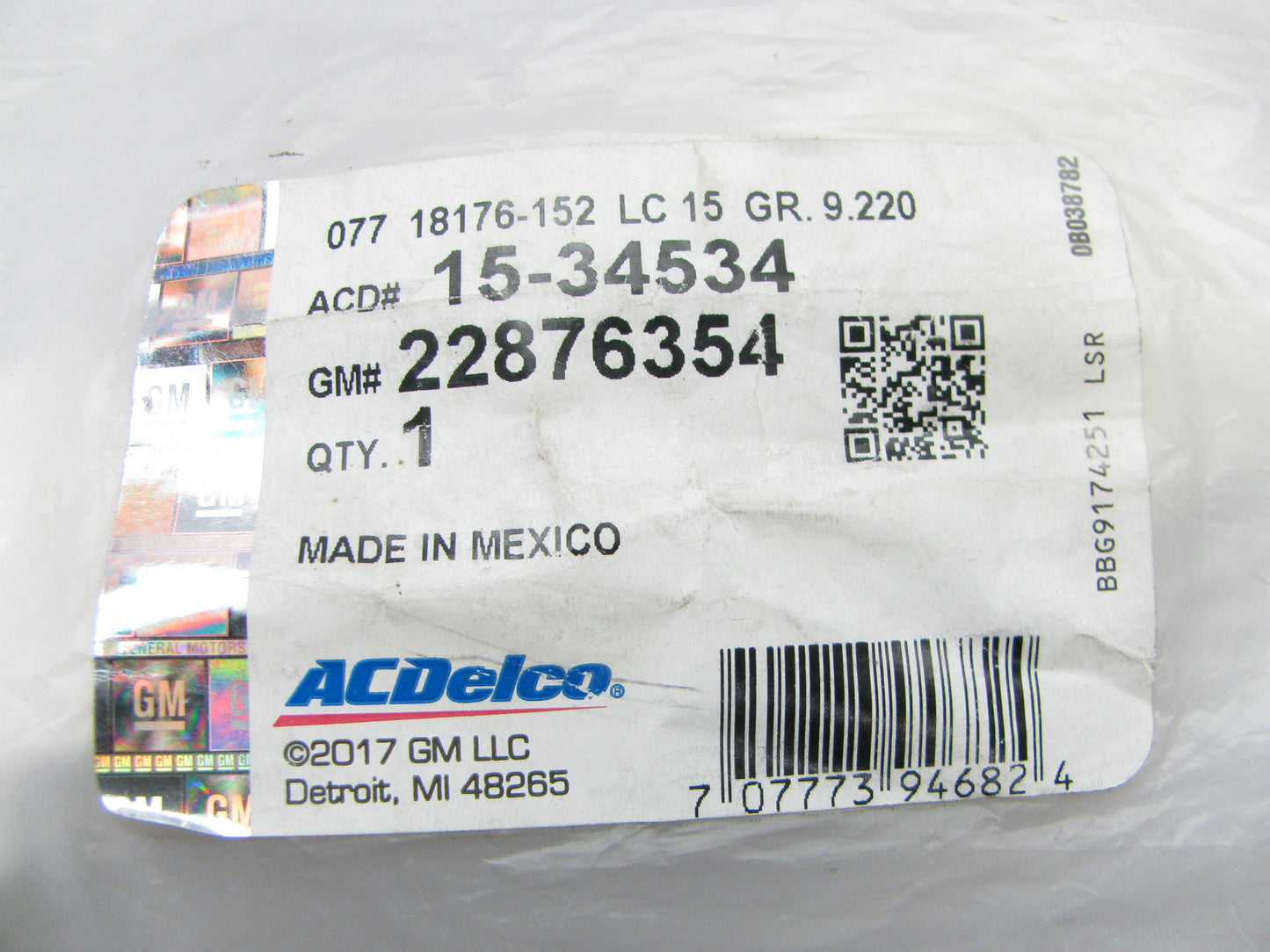 NEW GENUINE OEM Acdelco 15-34534 A/C Refrigerant Liquid Hose 22876354