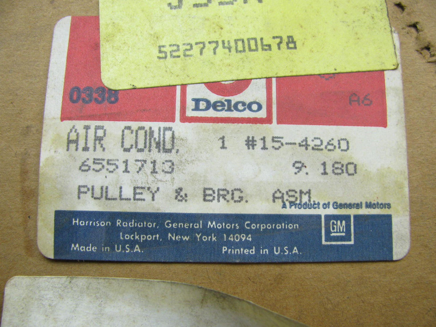 NEW - OEM GM Delco 15-4260 A/C Compressor Clutch Drive Belt Idler Pulley