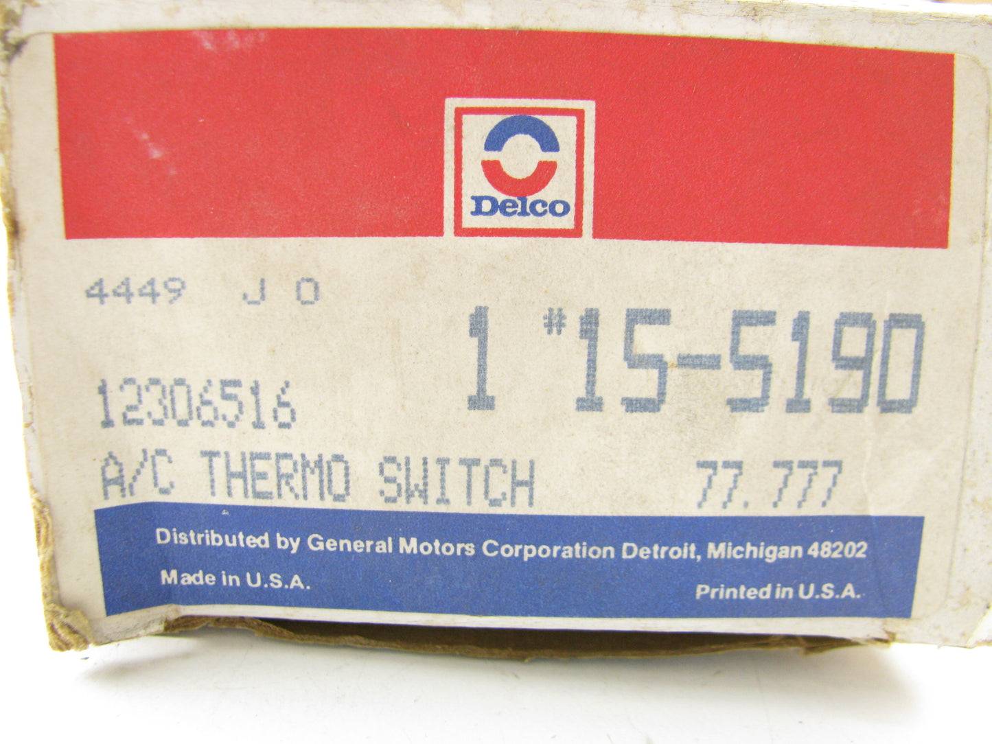 NEW GENUINE Acdelco 15-5190 A/C Clutch Cycle Switch