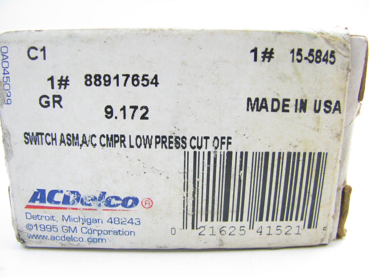 Acdelco 15-5845 A/C Pressure Swith / Cut-Off Switch - 88917654