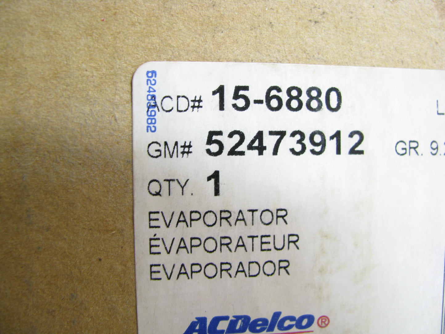 Acdelco 15-6880 A/C Evaporator Core Assembly - 52473912