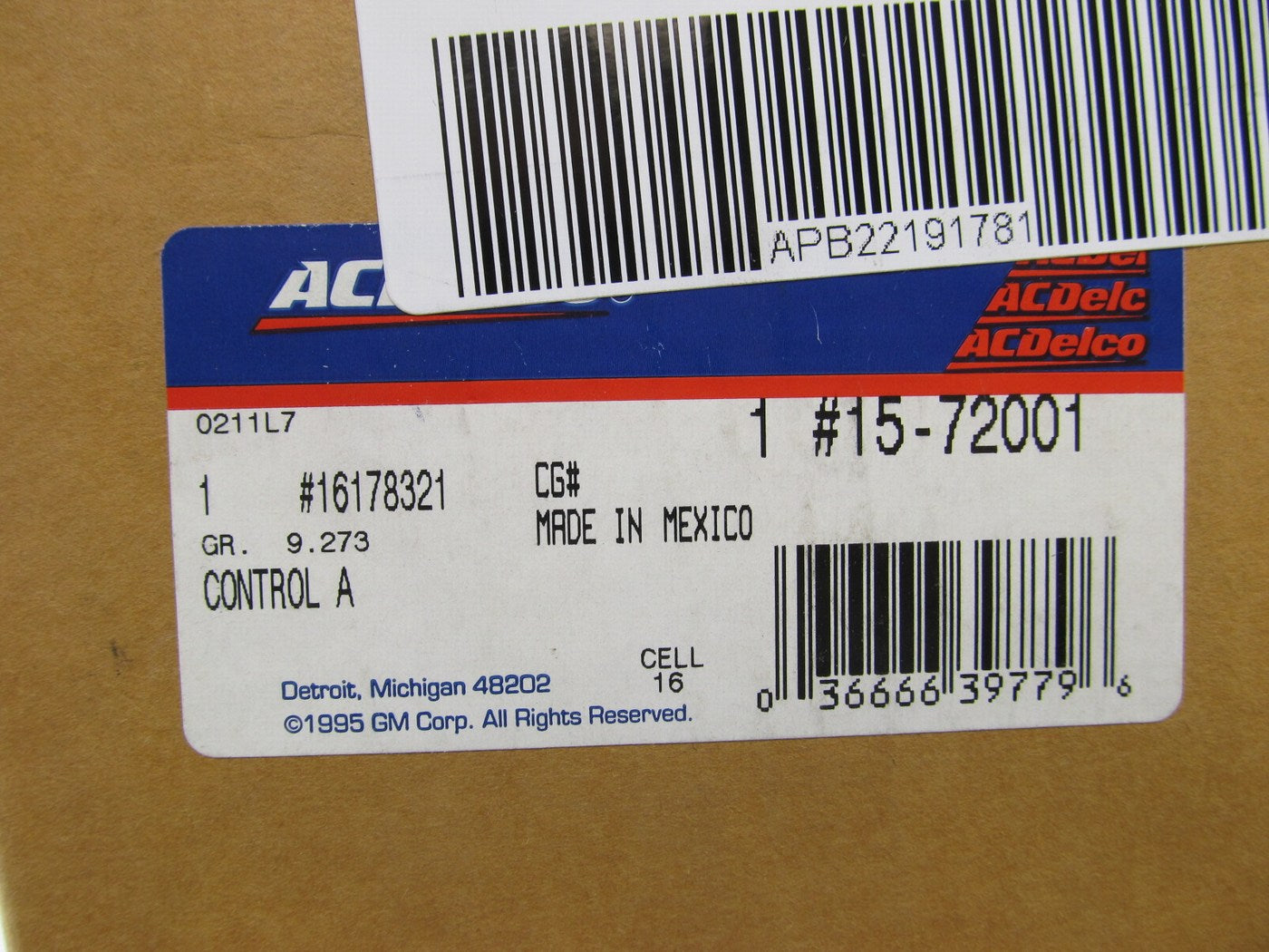 Acdelco 15-72001 A/C Heater Climate Control Switch - 1991-1994 Chevy Cavalier