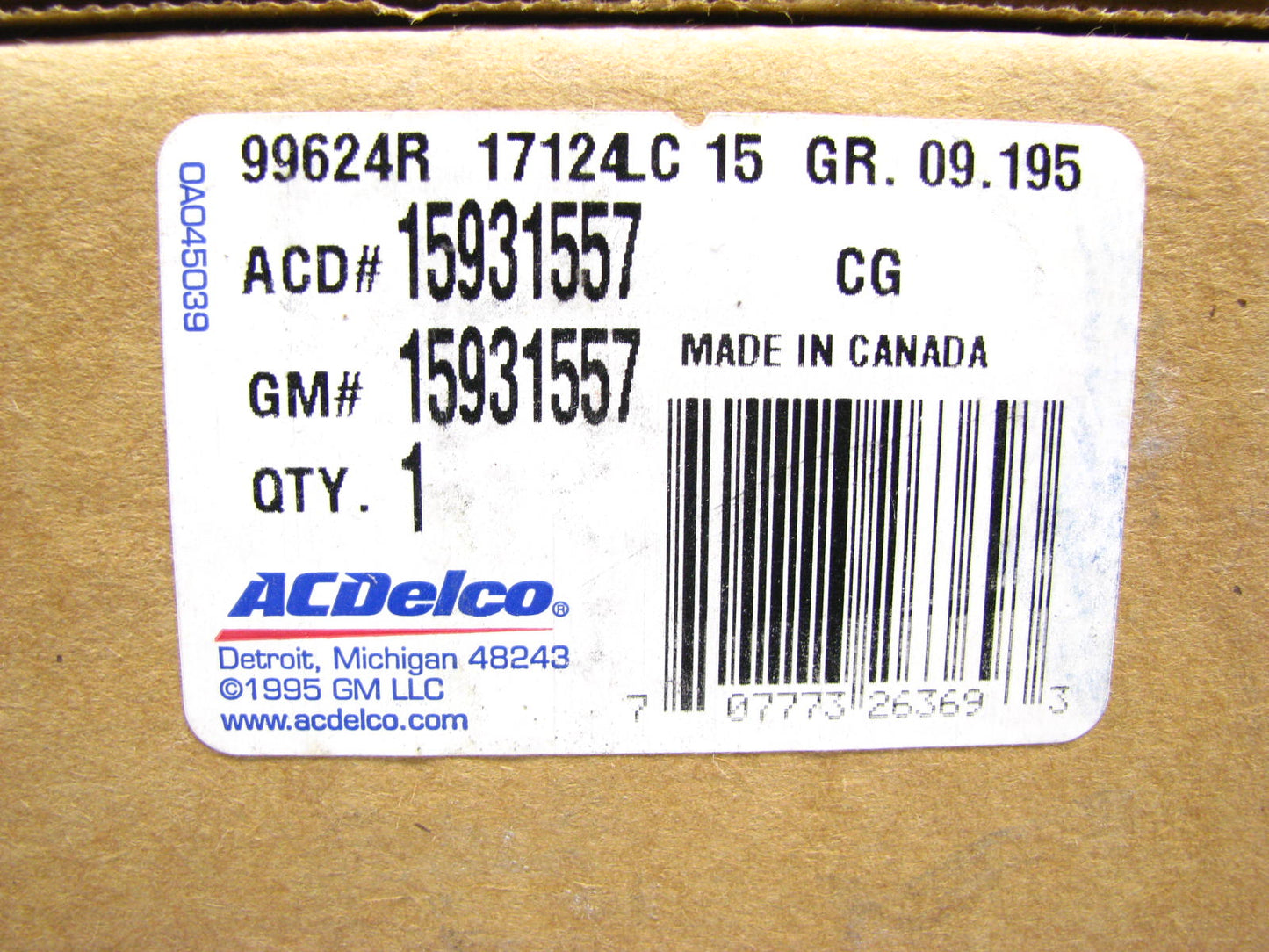 Acdelco 15931557 A/C Receiver Drier For 2007 Saturn Vue