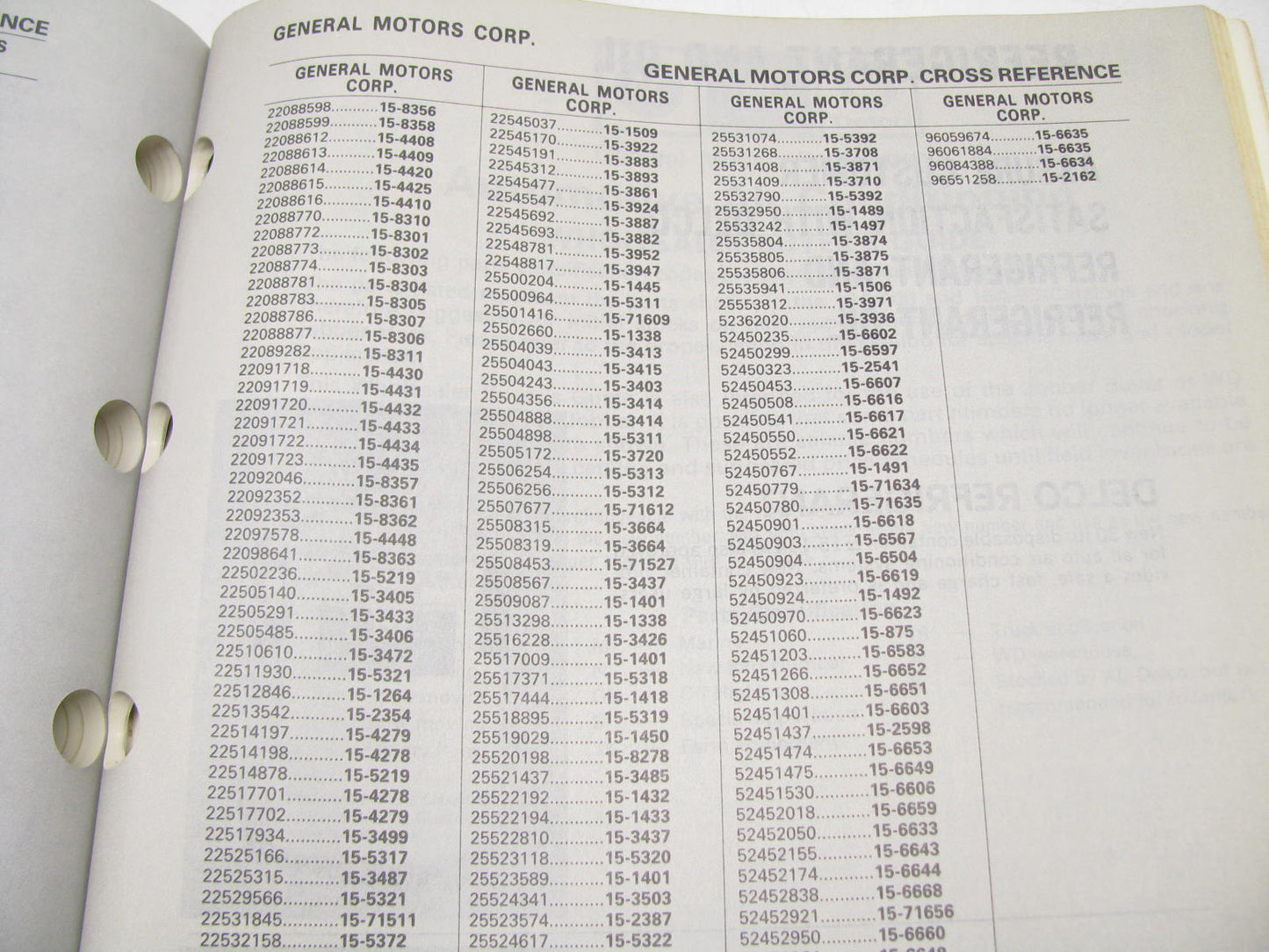 Acdelco 15A-100-1990 Air Conditioning Parts Catalog - Weatherly # 244, 588 Pages