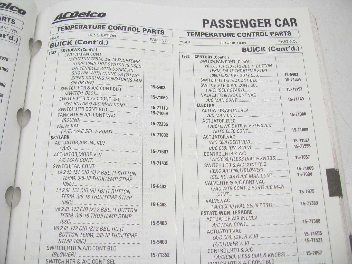 Acdelco 15A-101 Air Conditioning System Support Product Application Catalog 1999