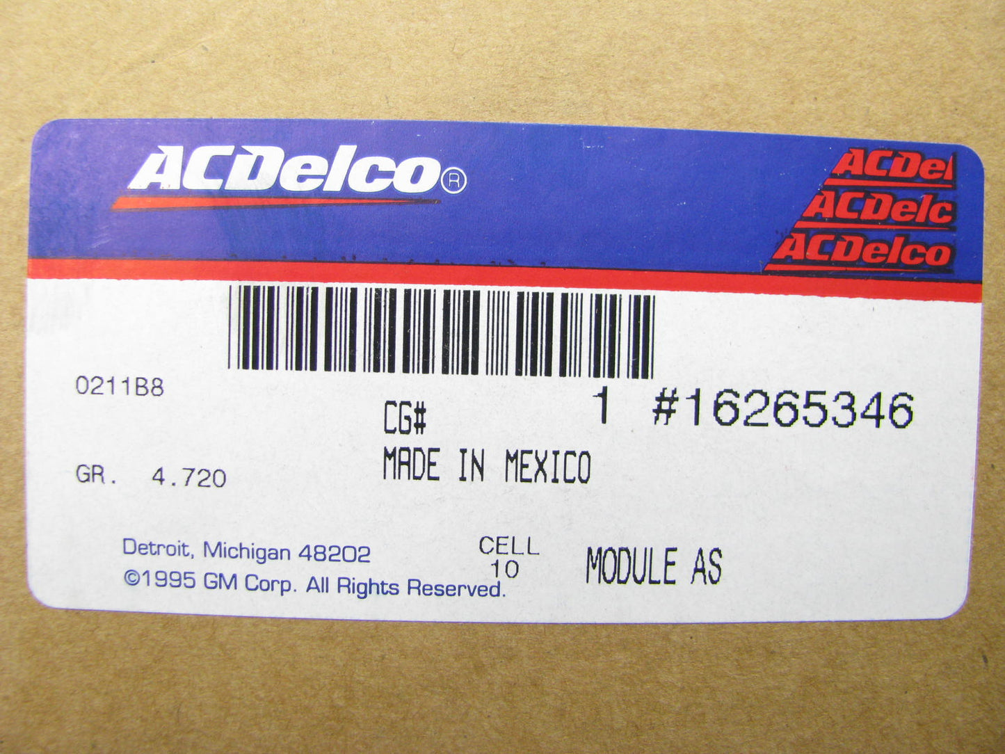 NEW GENUINE Ac Delco OEM GM 16265346 ABS Active Brake Control Module