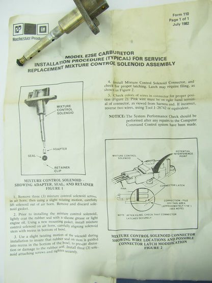 Acdelco OEM GM 17111445 Carburetor Mixture Control Solenoid
