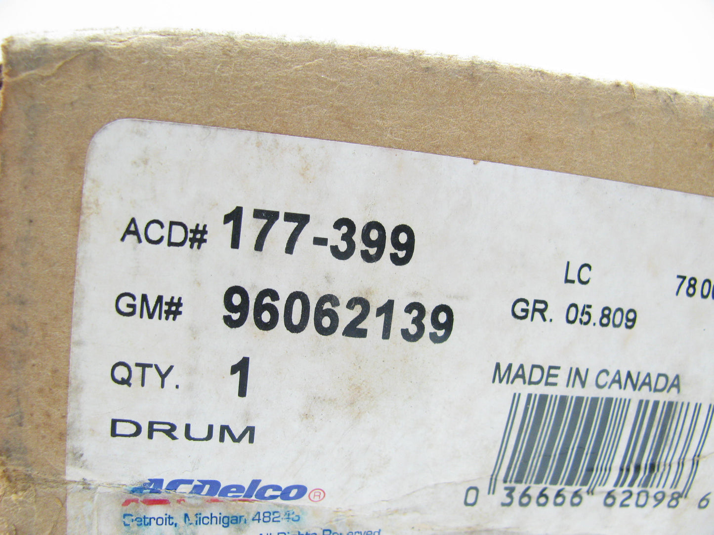 Acdelco 177-399 Rear Brake Drum For 1990-2000 Geo & Chevrolet Metro