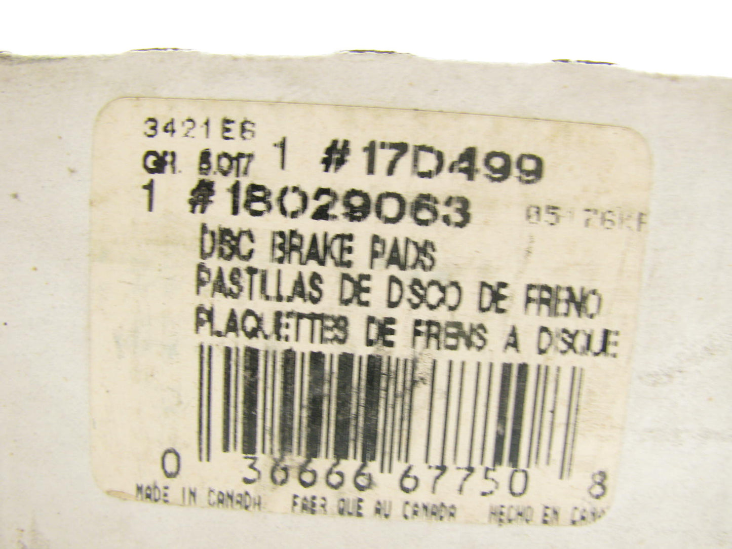 Acdelco 17D499 Front Disc Brake Pads for 1993 Ford Crown Victoria PI
