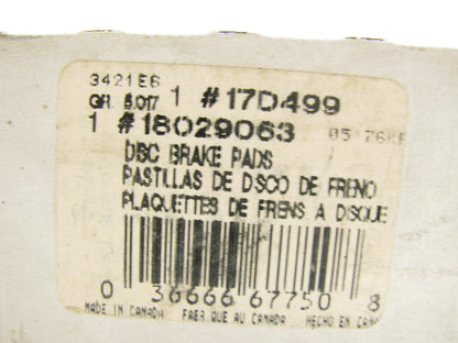 Acdelco 17D499 Front Disc Brake Pads for 1993 Ford Crown Victoria PI