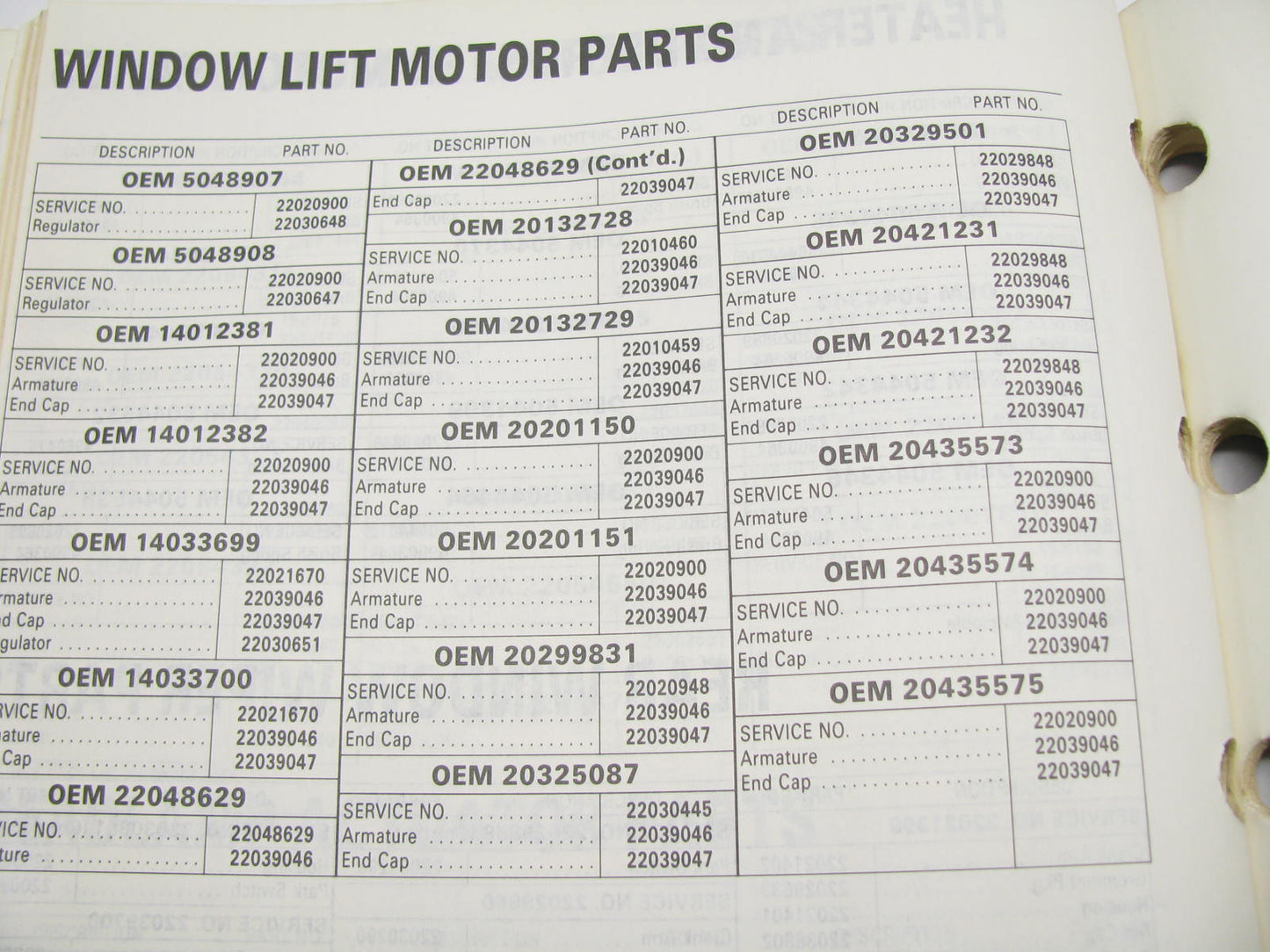 Acdelco 18A-100 Service Motors Catalog - 1988 Weatherly #504