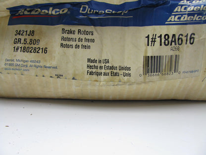 NEW GENUINE Acdelco 18A616 FRONT Disc Brake Rotor And Hub  - W/o DRW - 18028216