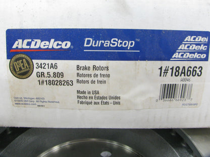 Disc Brake Rotor-Non-Coated Front,Rear ACDelco 18A663A