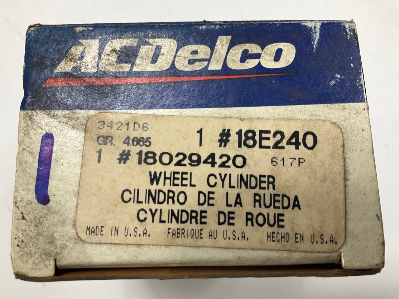 (2) Acdelco 18E240 Drum Brake Wheel Cylinder OEM GM 18029420