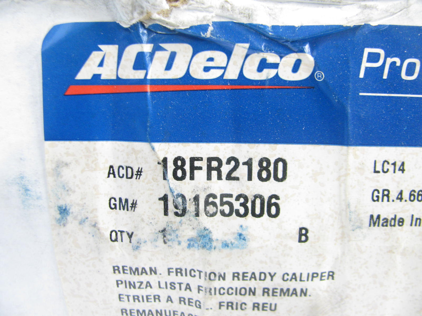 REMAN. Acdelco 18FR2180 Rear Left Brake Caliper - 05-07 F250 F350 SD Super Duty