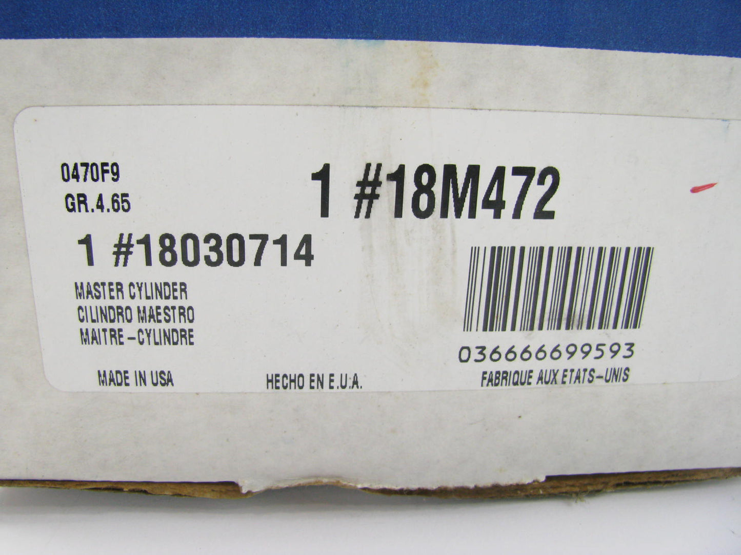 Acdelco 18M472 Brake Master Cylinder - 52009830AA