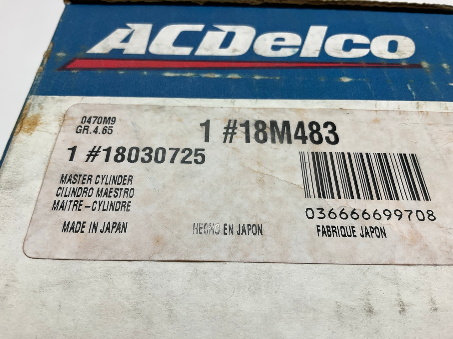 Acdelco 18M483 Brake Master Cylinder - 1992-94 Chevy W4500 Tiltmaster, 86-94 NPR