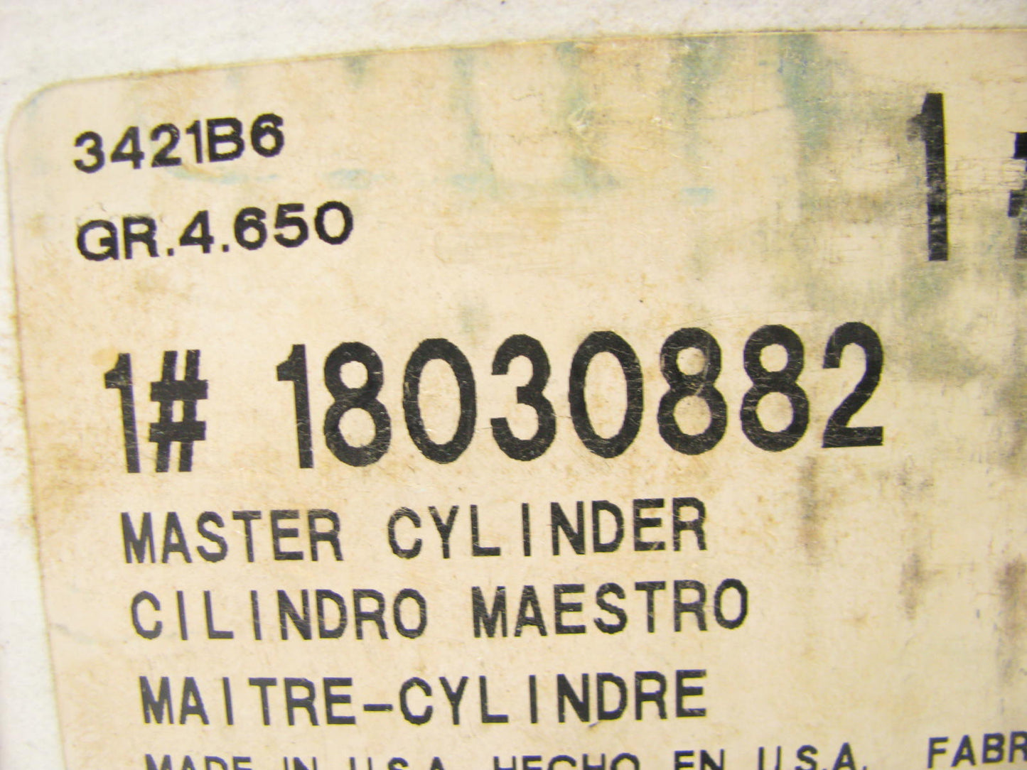 Acdelco 18M640 / 18030882 Brake Master Cylinder 1993 Roadmaster & Caprice