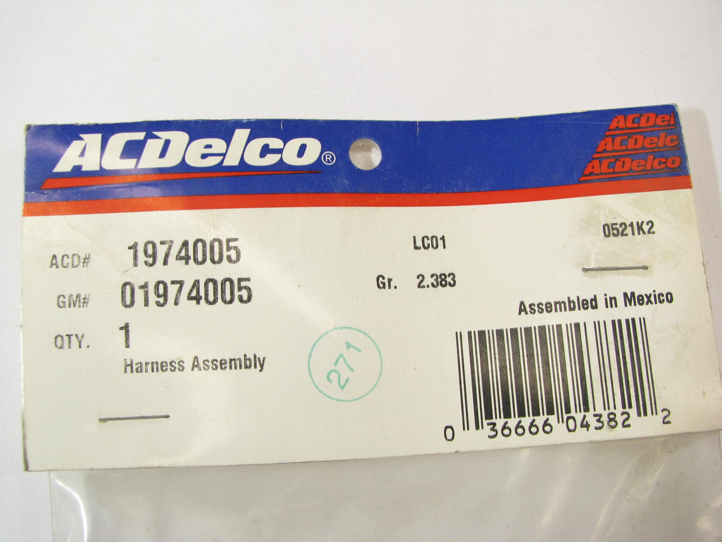 Acdelco 1974005 Radio Capacitor With Harness