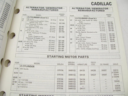 Acdelco 1A-91C-1989 Electrical, PCV, Wire Sets, Alternators & Starters Catalog