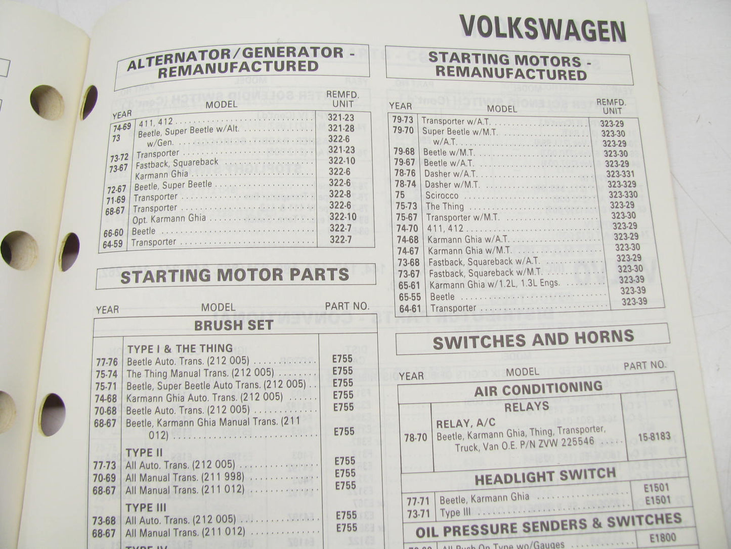 Acdelco 1A-91C-1989 Electrical, PCV, Wire Sets, Alternators & Starters Catalog