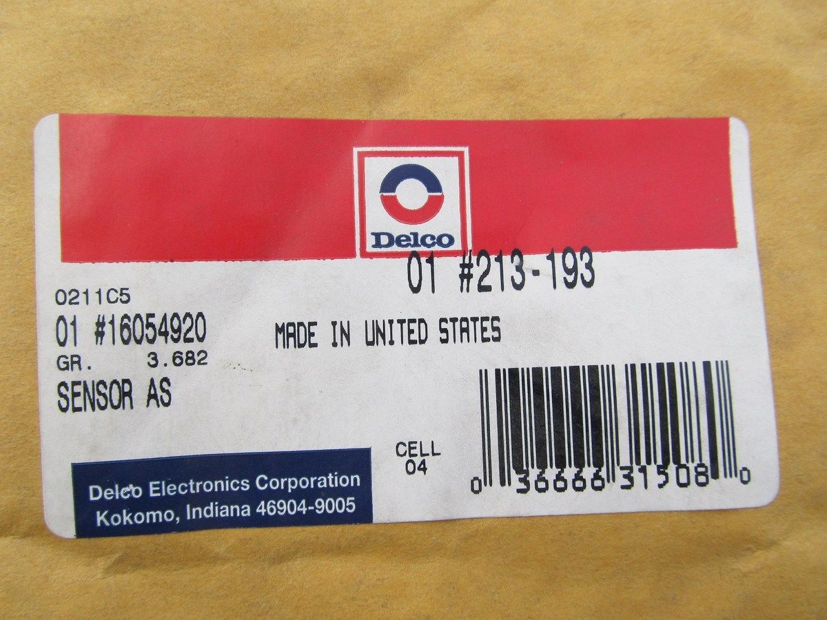 NOS OEM Delco 213-193 MAP Manifold Absolute Pressure Sensor GM # 16054920